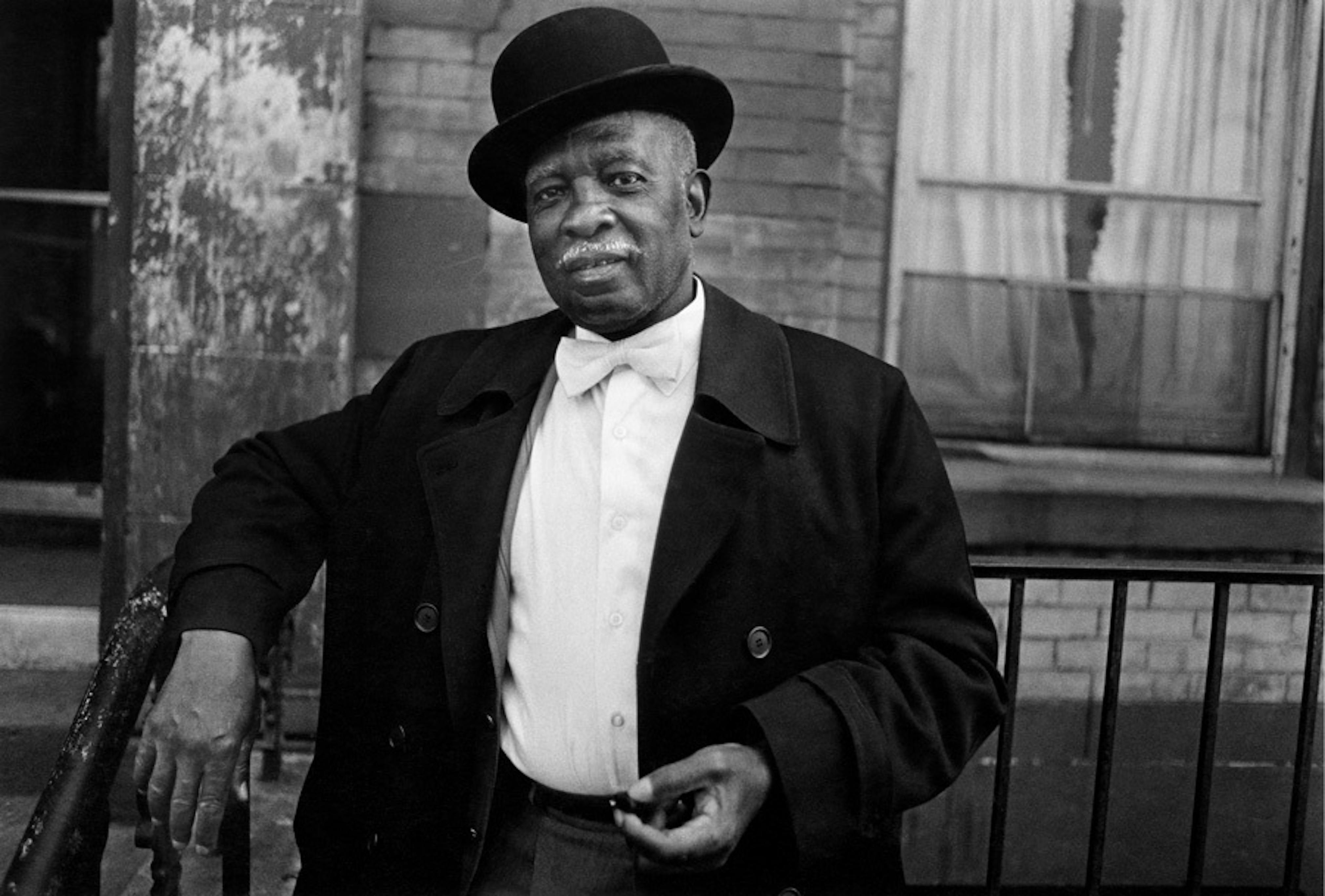 Dawoud Bey
	A Man in a Bowler Hat, 1976
	Silver print
	Gift of the artist 79.1.9 