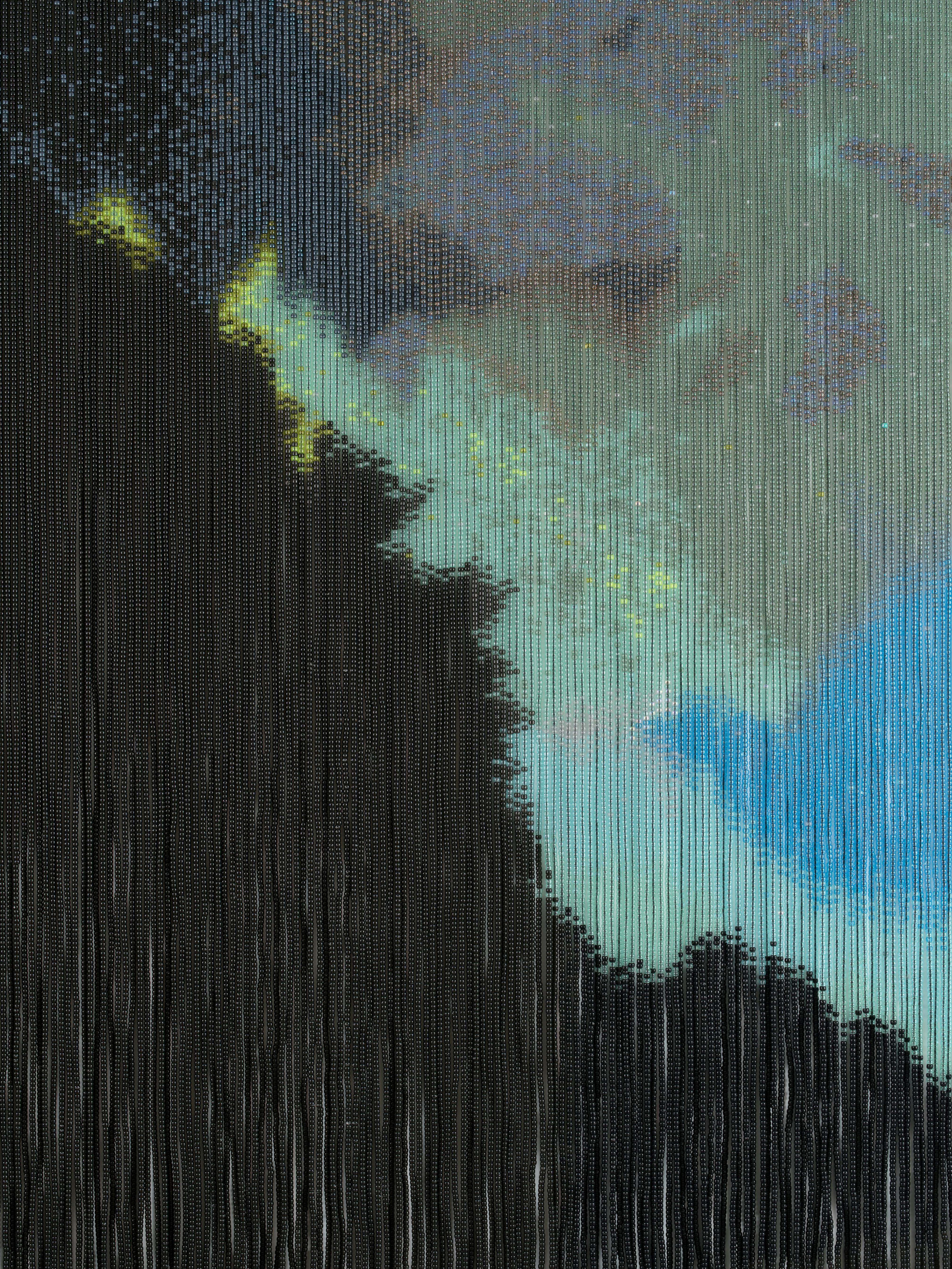 <p>Kori Newkirk </p>
<p><em>Solon 6:12</em>, 2000 </p>
<p>Plastic pony beads, artificial hair, and metal brackets </p>
<p>83 × 73 in. (210.8 × 185.4 cm) </p>
<p>The Studio Museum in Harlem; gift of Dean Valentine & Amy Adelson </p>
<p>2009.16</p>