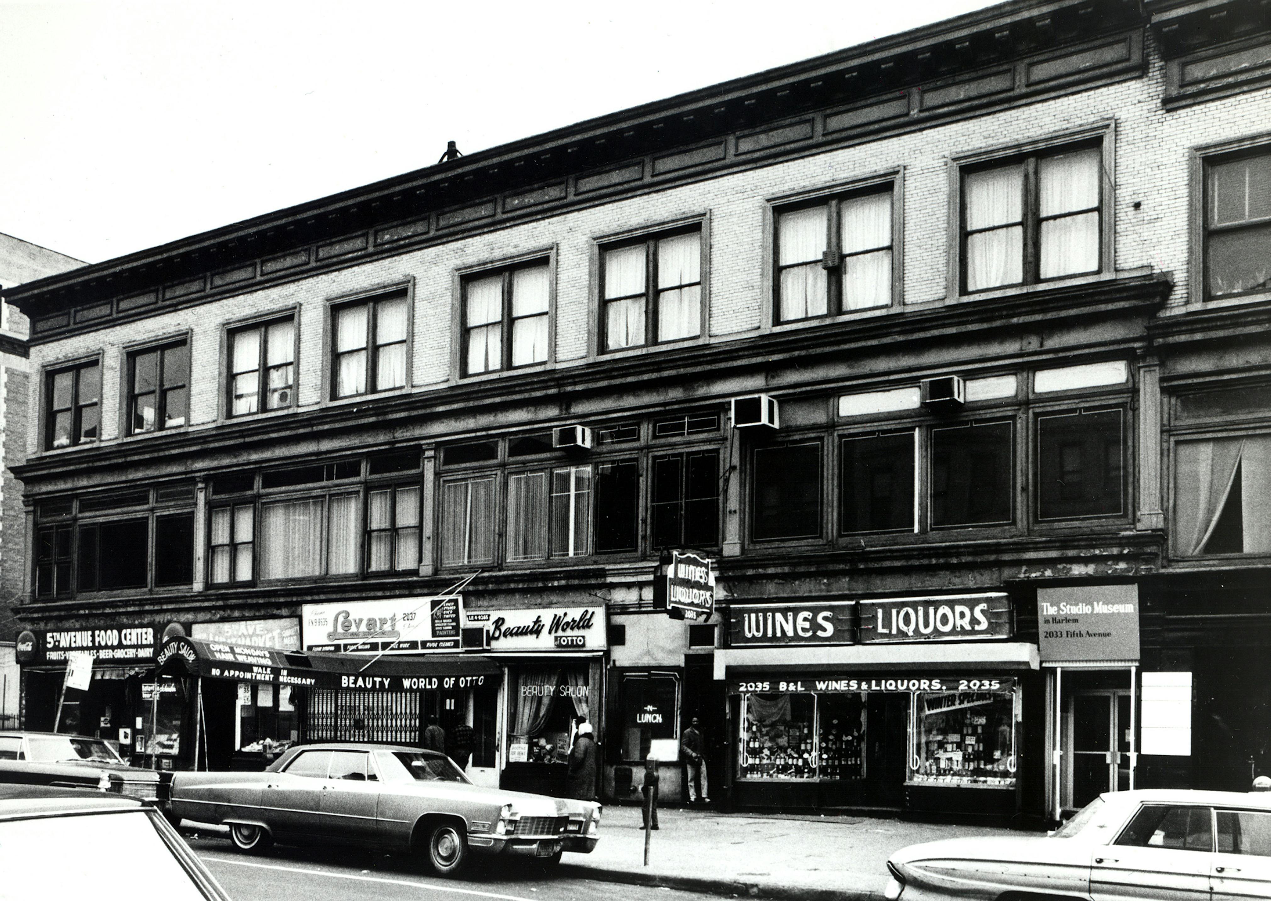 <p>Exterior of the Studio Museum in Harlem's original location at 2033 Fifth Avenue, c. 1968</p>