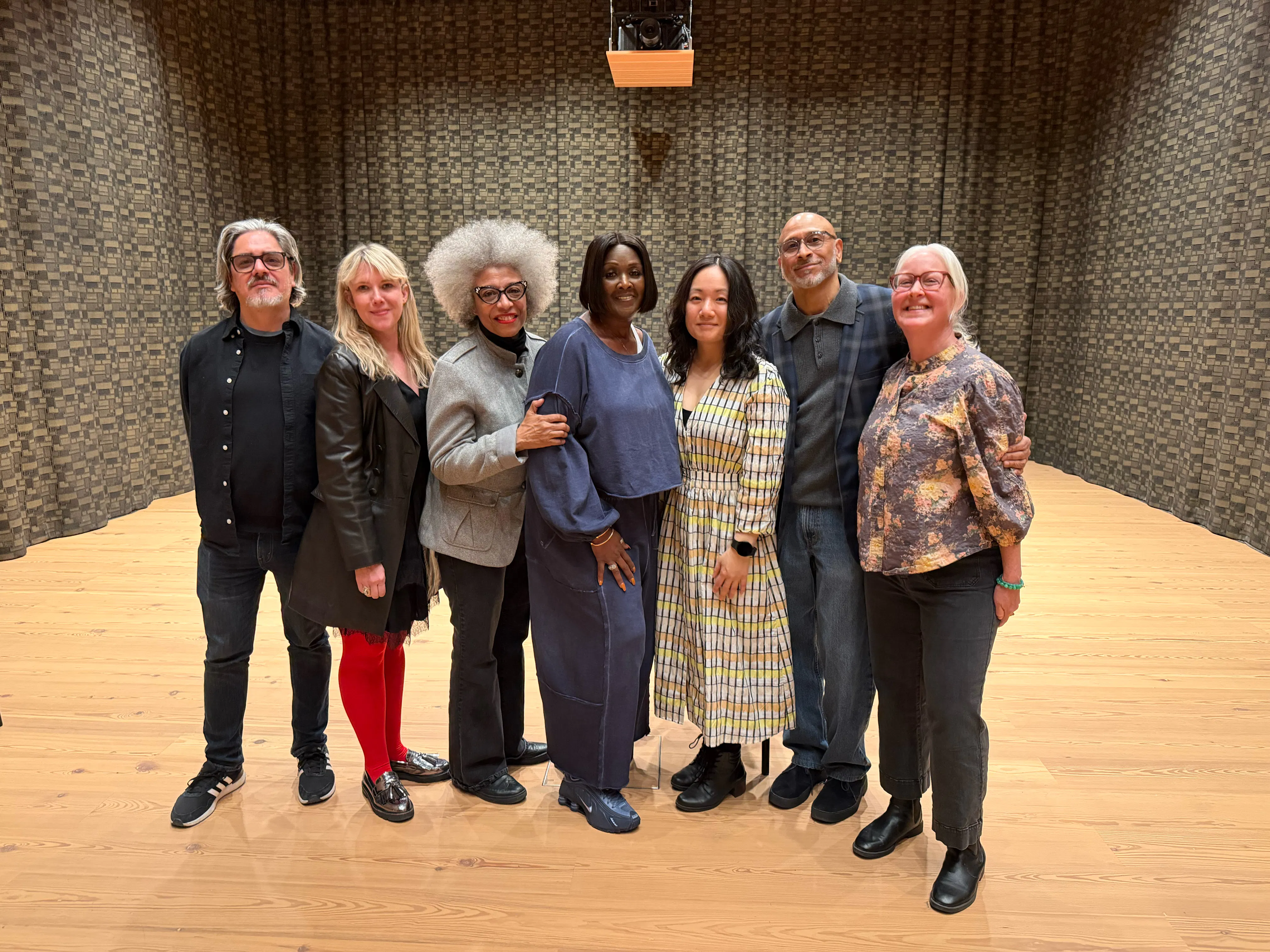 <p>Pablo Martin, Dylan Hundley, Valerie Carpenter, Carol Lloyd, Connie H. Choi, Jaleel El Shabazz, and Jane Lerner. Photo: Noel Woodford</p>