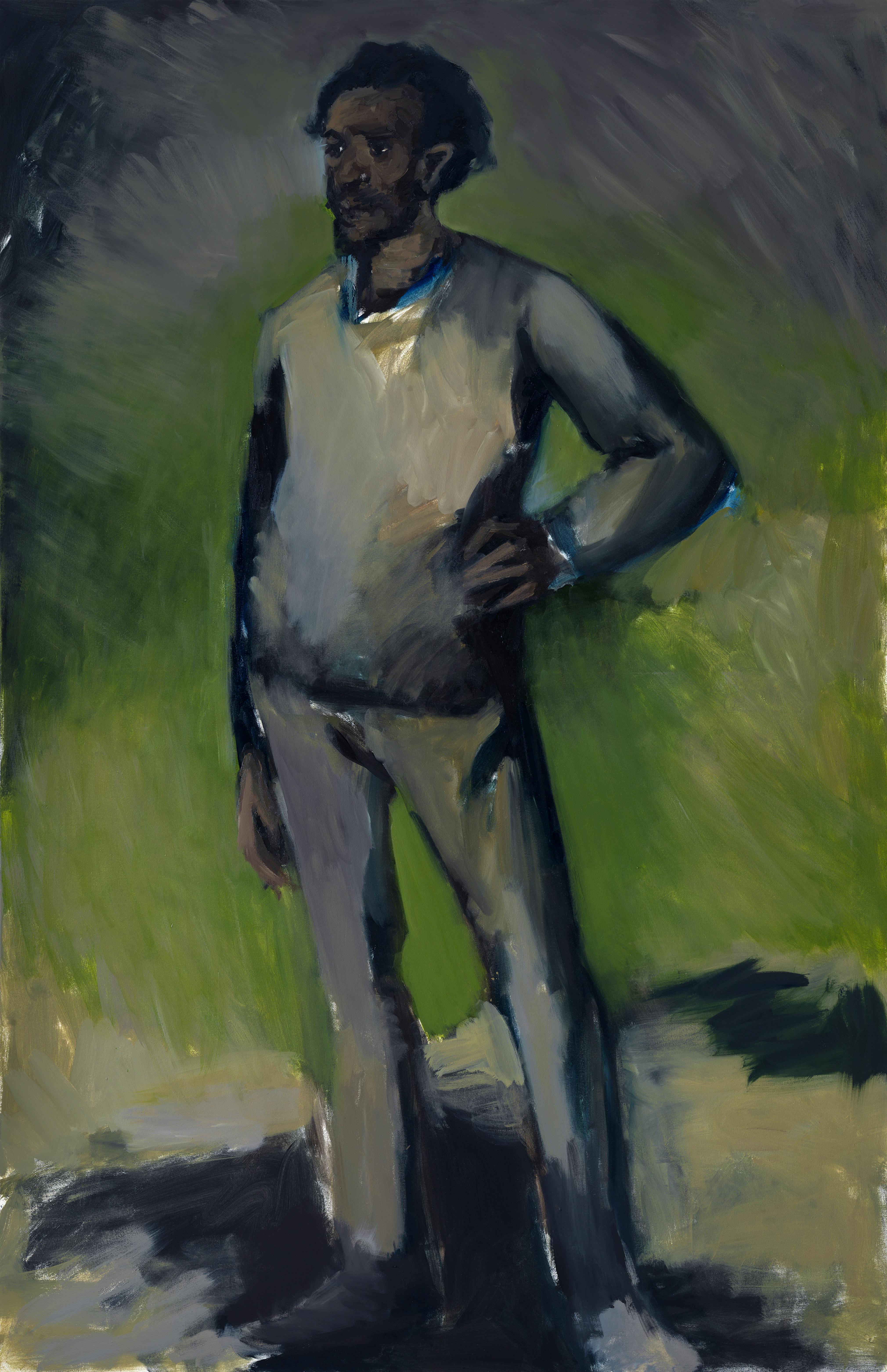 Lynette Yiadom-Boakye
9am Jerez de la Frontera, 2010
Oil on canvas, 78 3/4 x 51 1/4 in. (200 x 130 cm)
Collection of Noel Kirnon; Courtesy Jack Shainman Gallery, NY