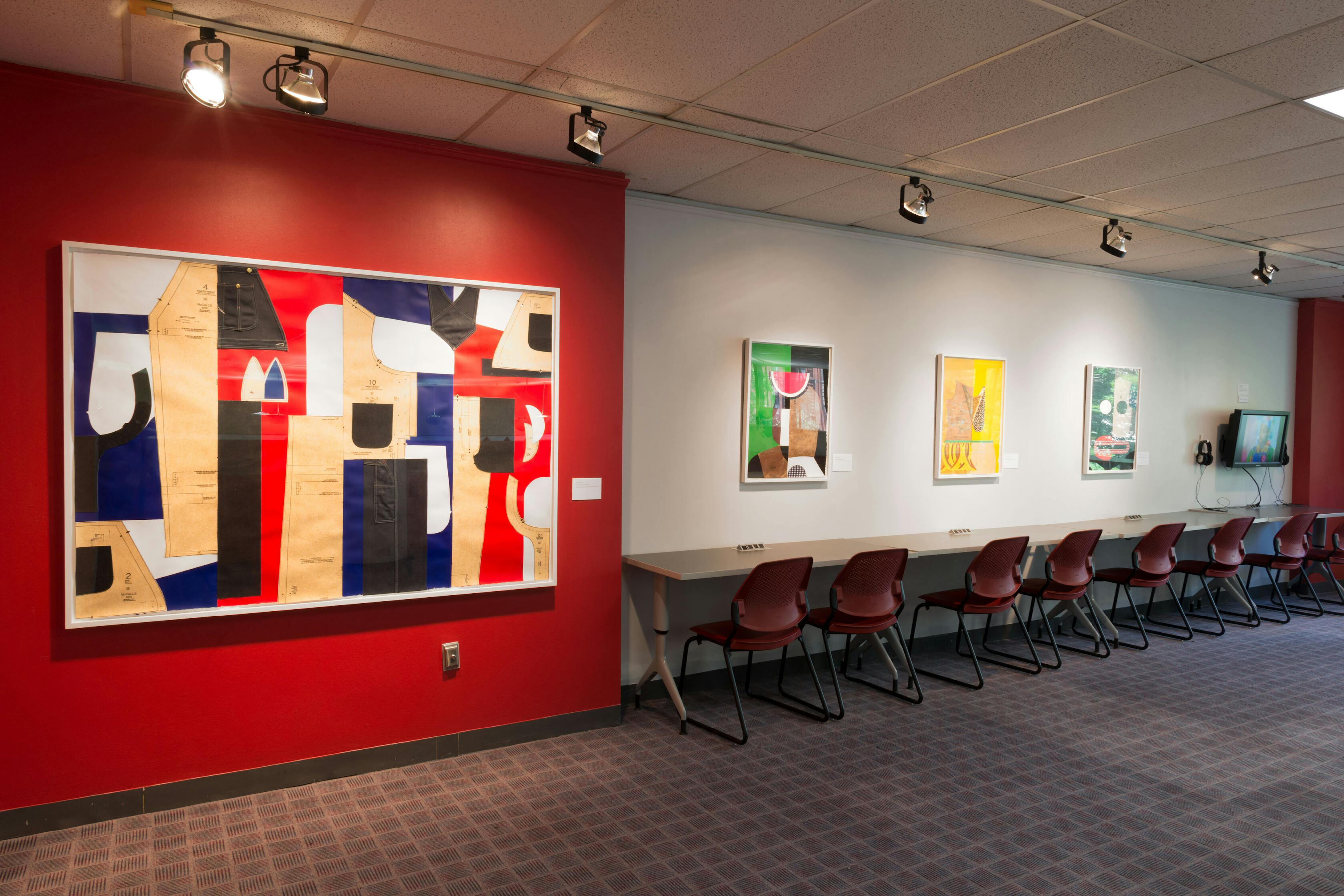 <p><strong><em>Derrick Adams: Patrick Kelly, The Journey</em><br />May 3, 2017–February 23, 2018 <br />Countee Cullen Library</strong></p>
<p><br /></p>
<p>These abstract collages were based on artist Derrick Adams’s extensive research into the archive of the influential African American fashion designer Patrick Kelly (1954–1990), housed at the Schomburg Center.</p>