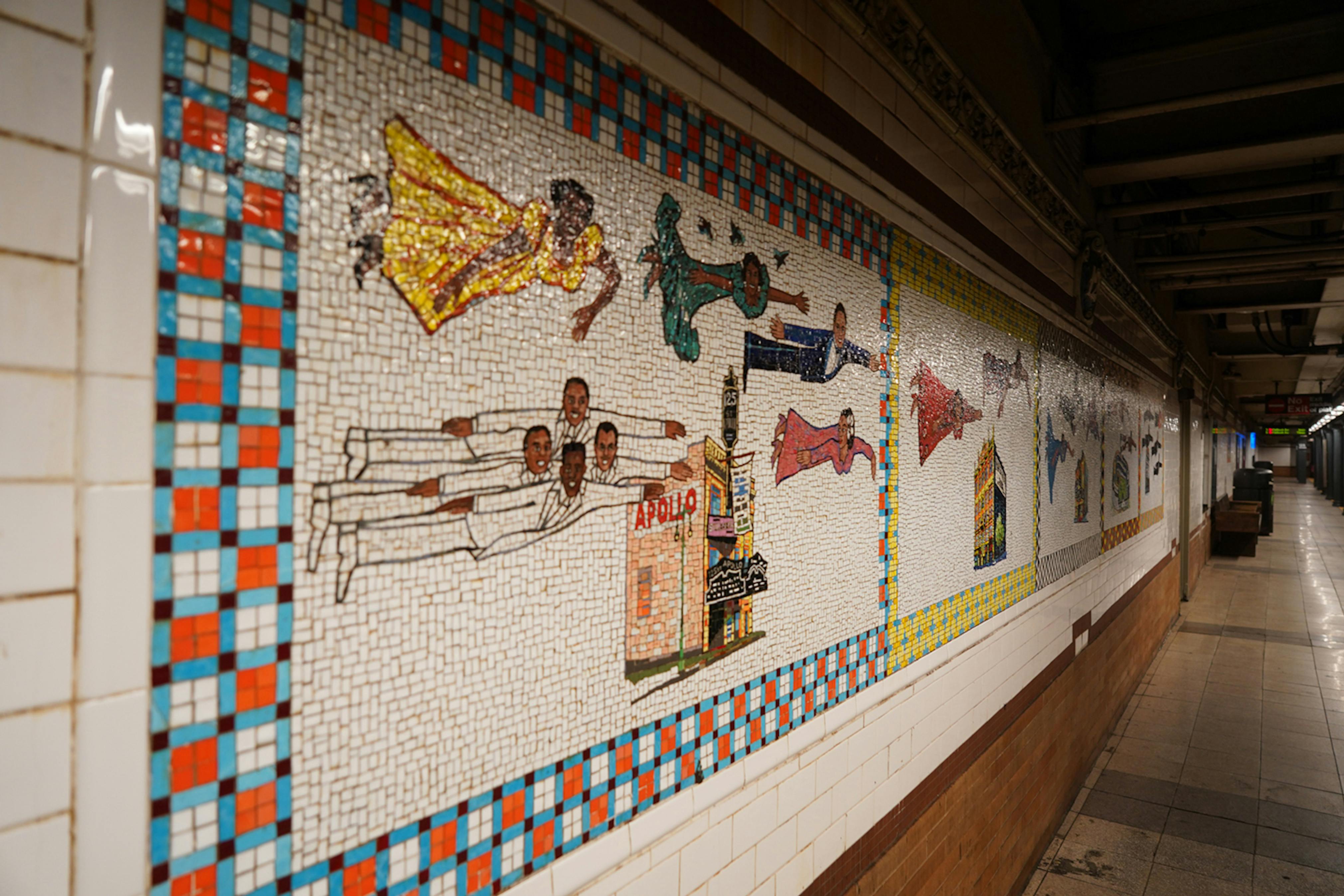 <p>Faith Ringgold, <em>Flying Home Harlem Heroes and Heroines (Downtown and Uptown) </em>(Installation view), 1996.</p>