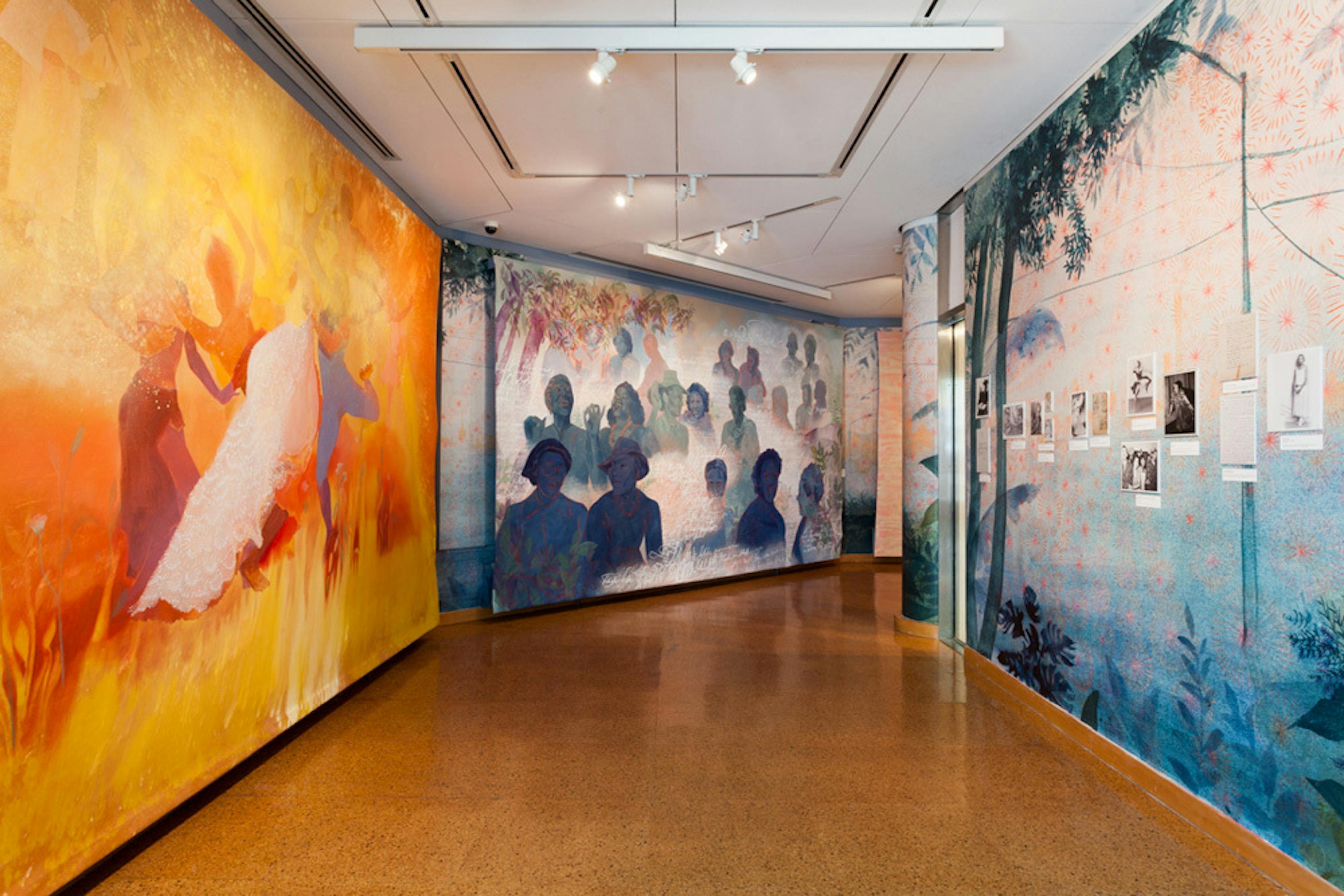 , Firelei Báez: Joy Out of Fire (installation view), on view at the Schomburg Center for Research in Black Culture, May 1–November 24, 2018, presented by The Studio Museum in Harlem.
Photo: John Lusis