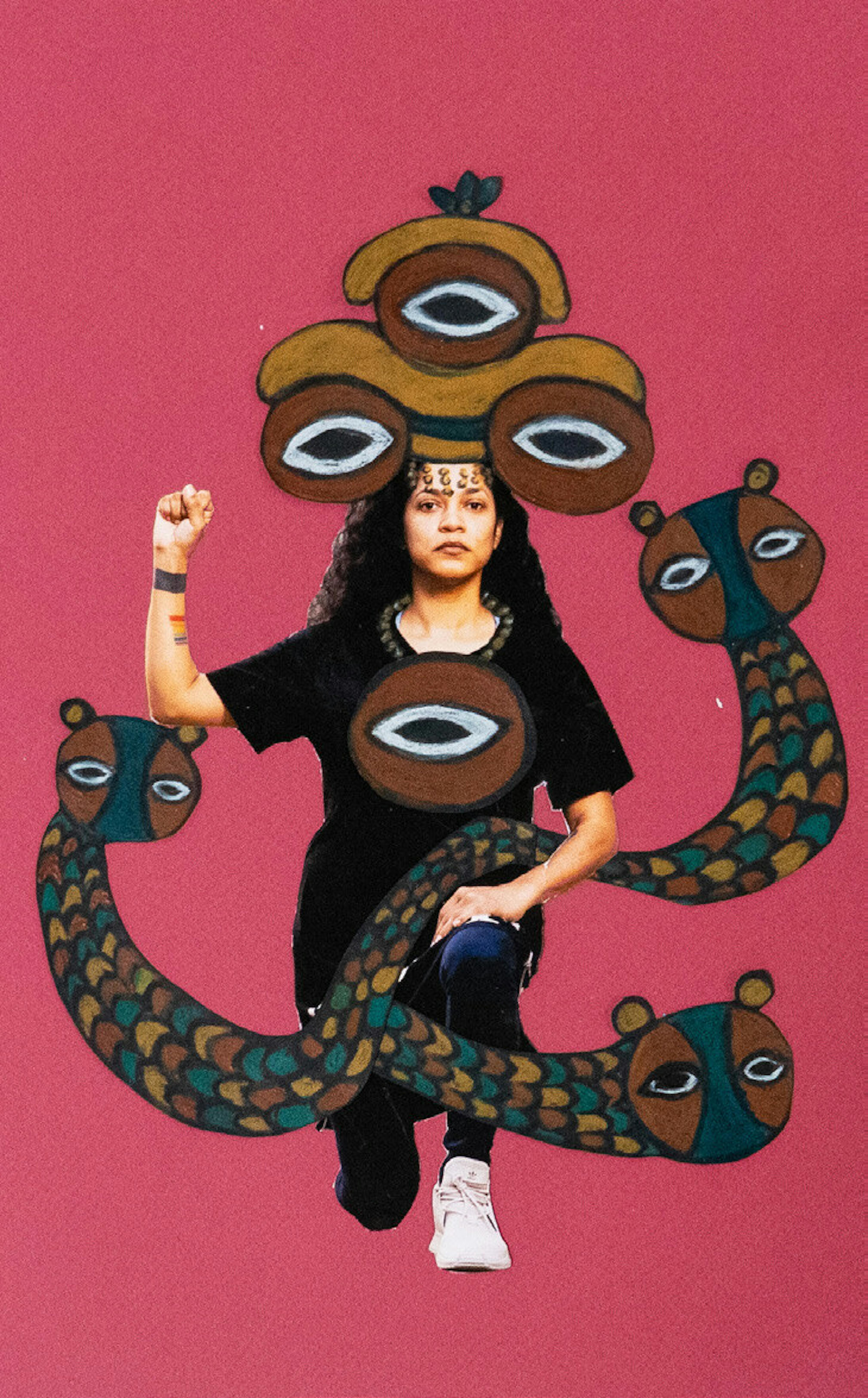 <p><em>Practical Magic 1</em>, 2024. Archival inkjet print, acrylic, and pencil on paper collage, 11 x 15 in. on view at Metaferia's Session the Meeting Place at Recess Art in Brooklyn, NY; appears in <em>Been Magic * Been Real</em> scroll book at Center for Book Arts in New York City. Courtesy the artist</p>