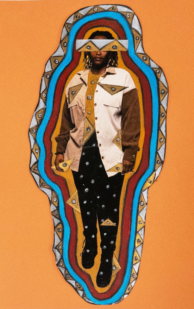 <p><em>Practical Magic 5</em>, 2024. Archival inkjet print, acrylic, and pencil on paper collage, 11 x 15 in. on view at Metaferia's Session the Meeting Place at Recess Art in Brooklyn, NY; appears in Been Magic * Been Real scroll book at Center for Book Arts in New York City.</p>