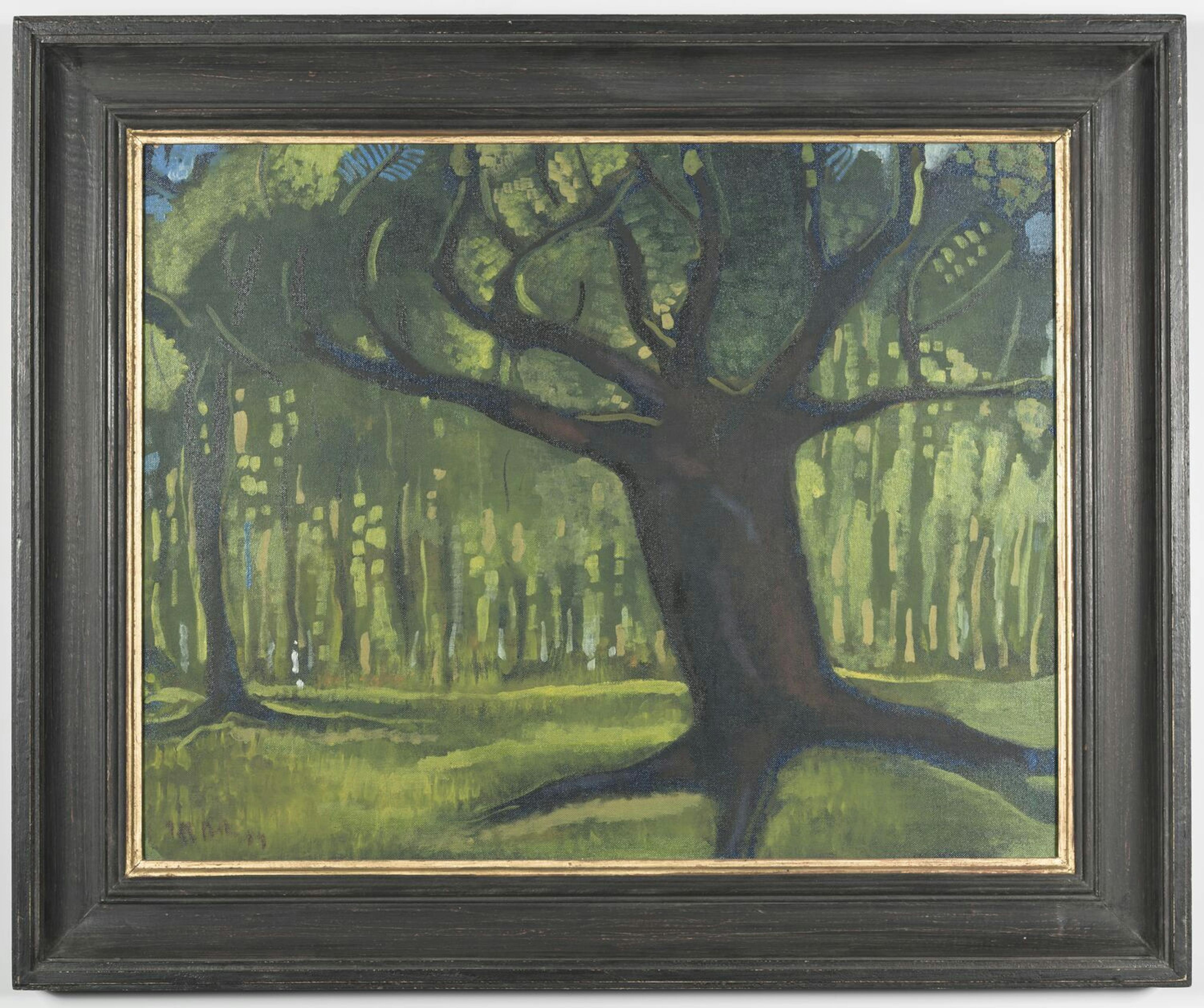 <p>Geoffrey Holder, <em>Forest</em>, 1989. Oil on board. 22 × 28 1/2 in. (55.9 × 72.4 cm) The Studio Museum in Harlem; gift of Ute Stebich 1991.20.6</p>