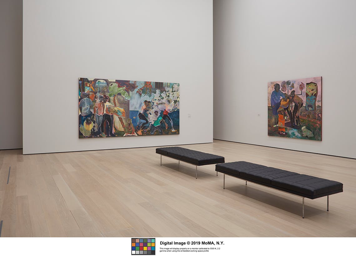 Installation shots of "Projects 110: Michael Armitage" at MoMA (2019)
Photo: Heidi Bohnenkamp