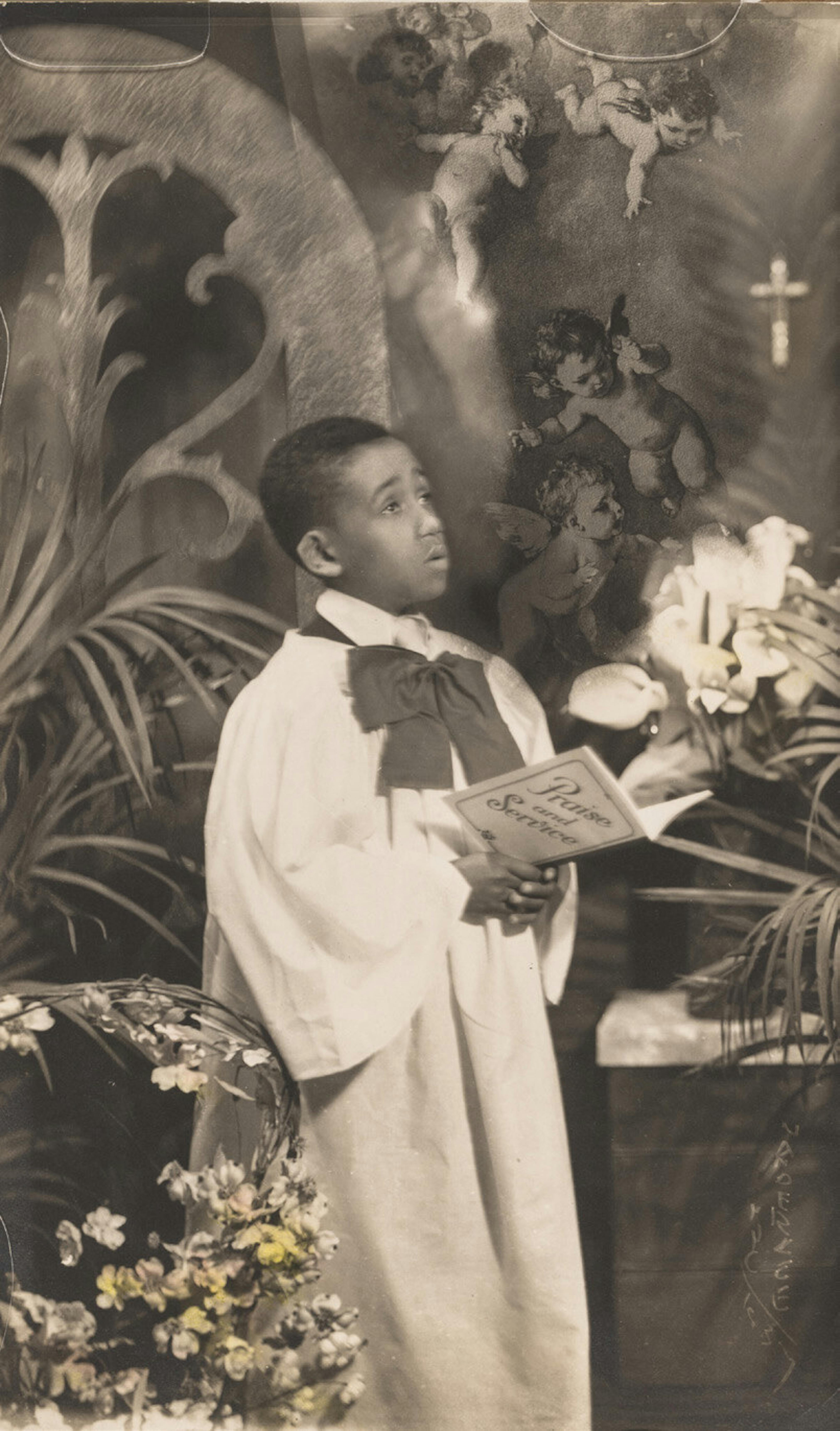 <p>James Van Der Zee, <em>Choir Boy</em>, 1937. Gelatin silver print, Image: 8 × 5 in. Studio Museum in Harlem; Gift of the Sandor Family Collection  2000.11.13</p>