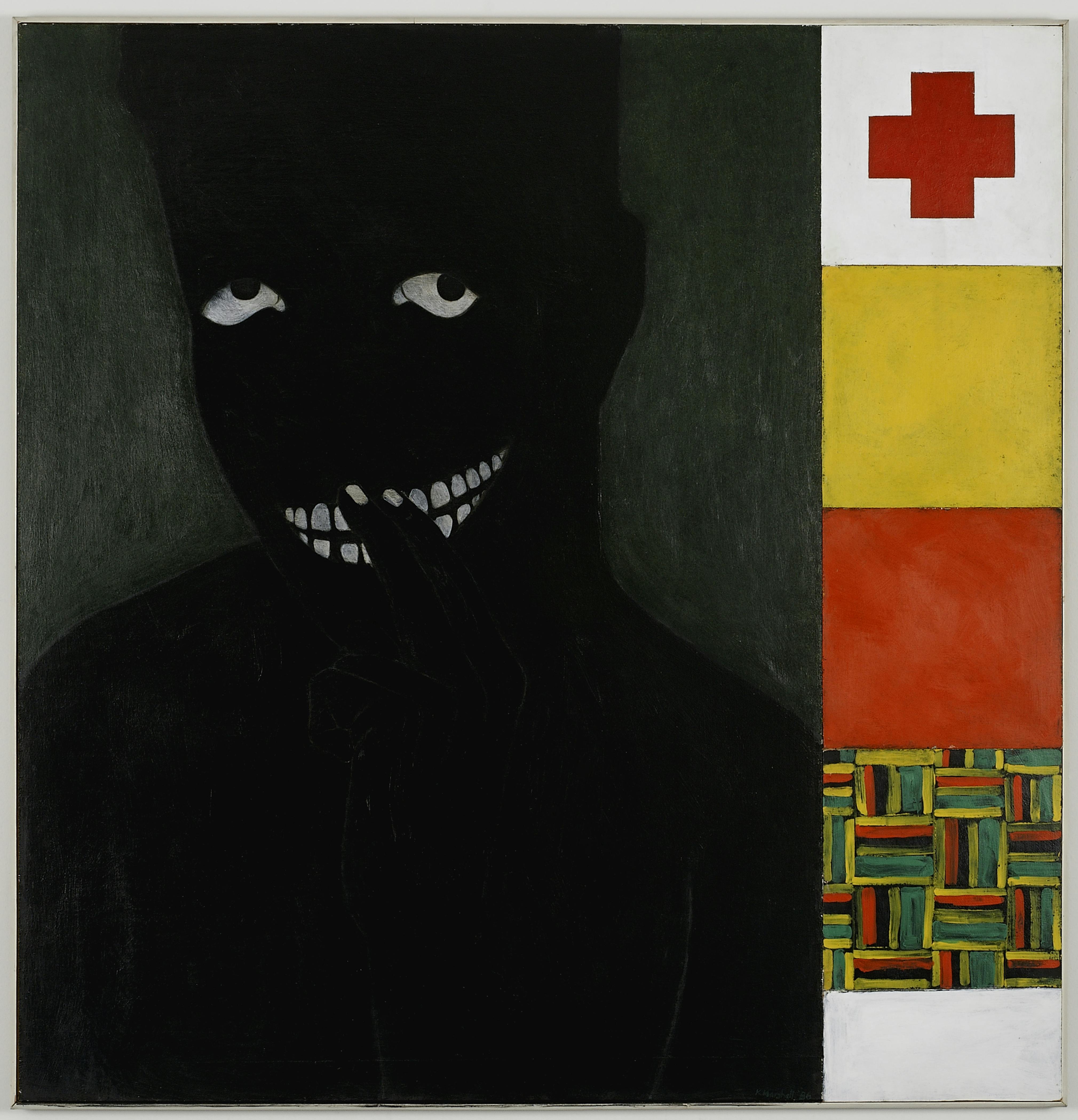 <p>KERRY JAMES MARSHALL, SILENCE IS GOLDEN, 1986. ACRYLIC ON PANEL , 49 × 48 × 2 IN. STUDIO MUSEUM IN HARLEM; GIFT OF THE ARTIST 1987.8. PHOTO: MARC BERNIER</p>