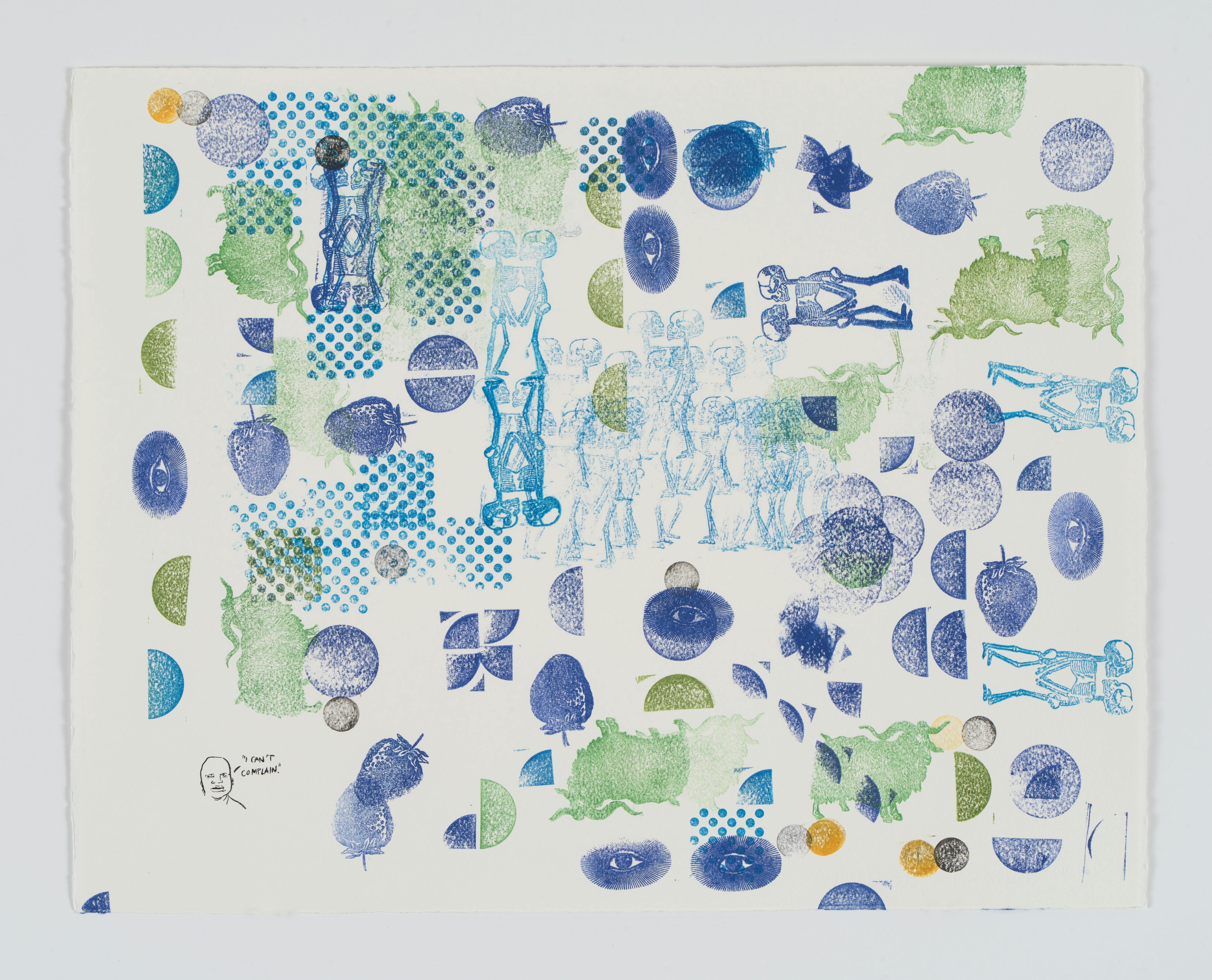 <p>Autumn Knight, <em>I Can't Complain</em>, 2025. Paper, ink, and stamp, each: 16 × 20 IN. © Autumn Knight. Photo: John Berens</p>