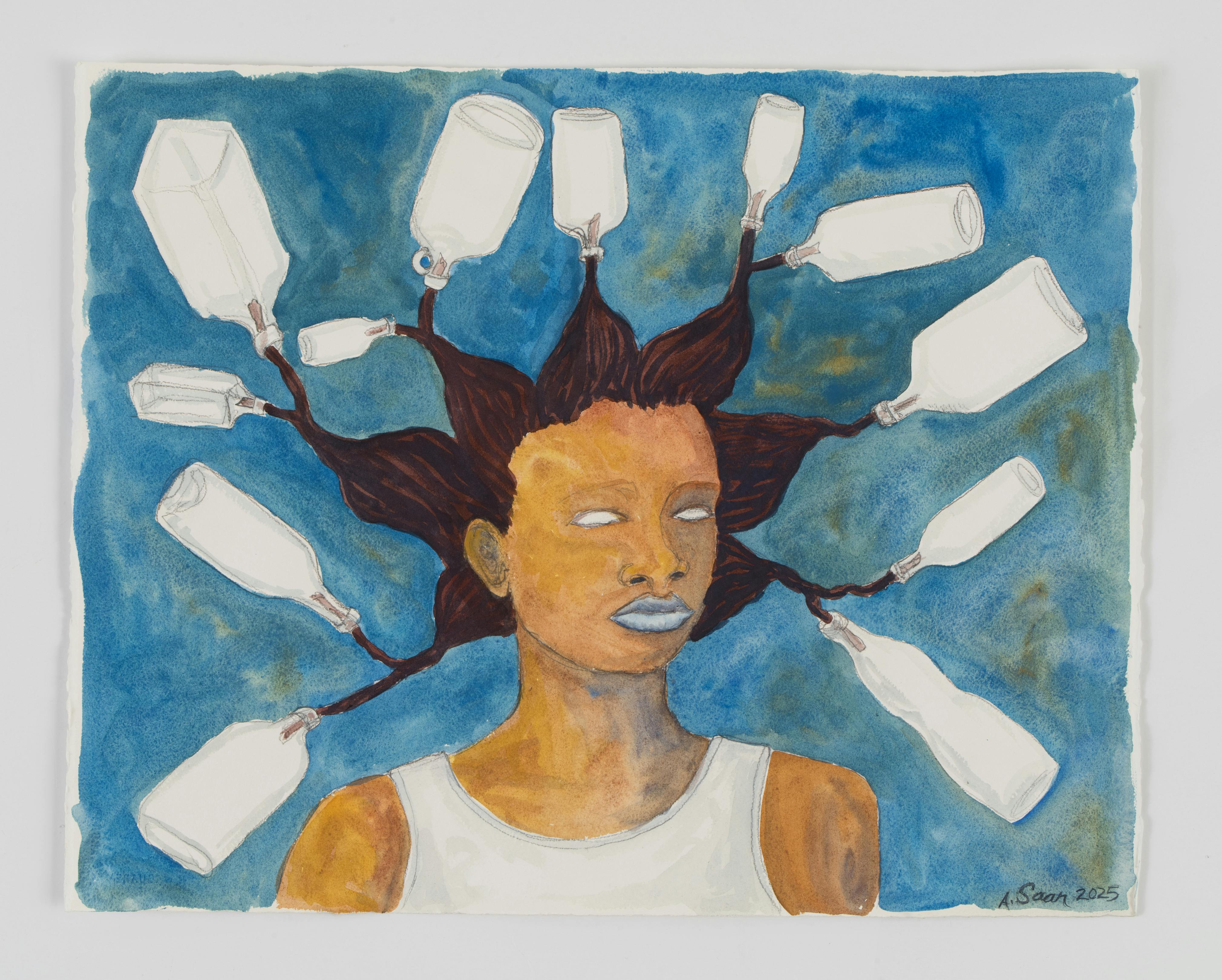 <p>Allison Saar, <em>Reverie</em>, 2025. Watercolor and graphite on paper, 16 × 20 IN. © Alison Saar. Photo: John Berens</p>