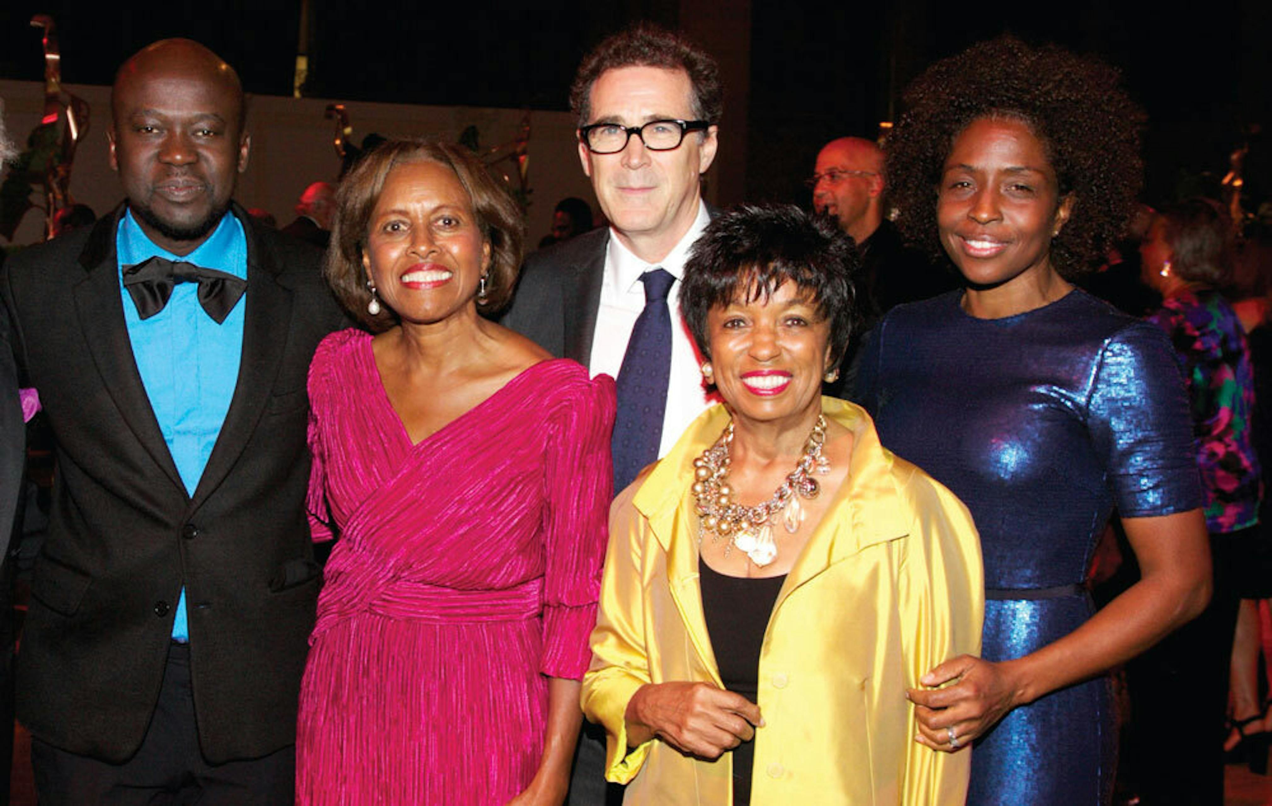 David Adjaye, Sandra Grymes, Guest, Nancy L. Lane, and Lorna Simpson at Gala 2016. Photo: Julie Skarratt
