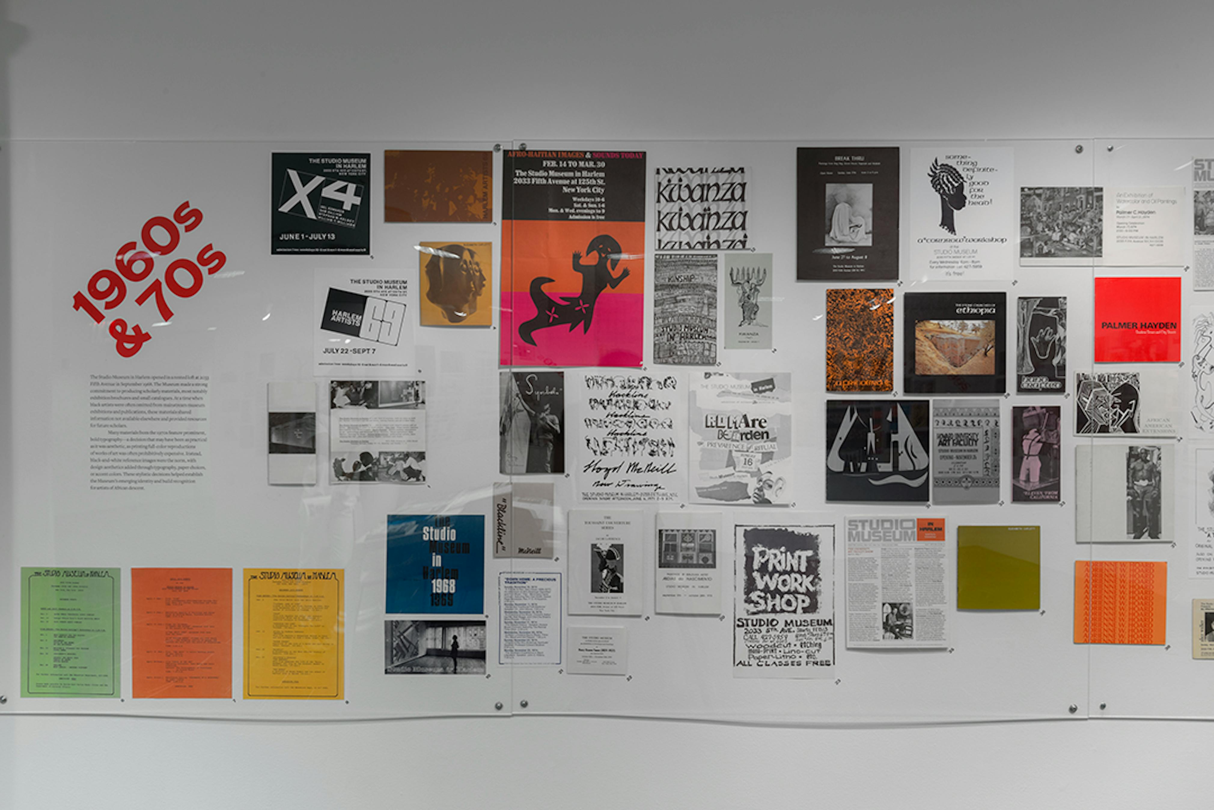 Signature: Graphic Design from the Studio Museum Archive (Installation View) at The Studio Museum in Harlem, 2017. Photo: Adam Reich.