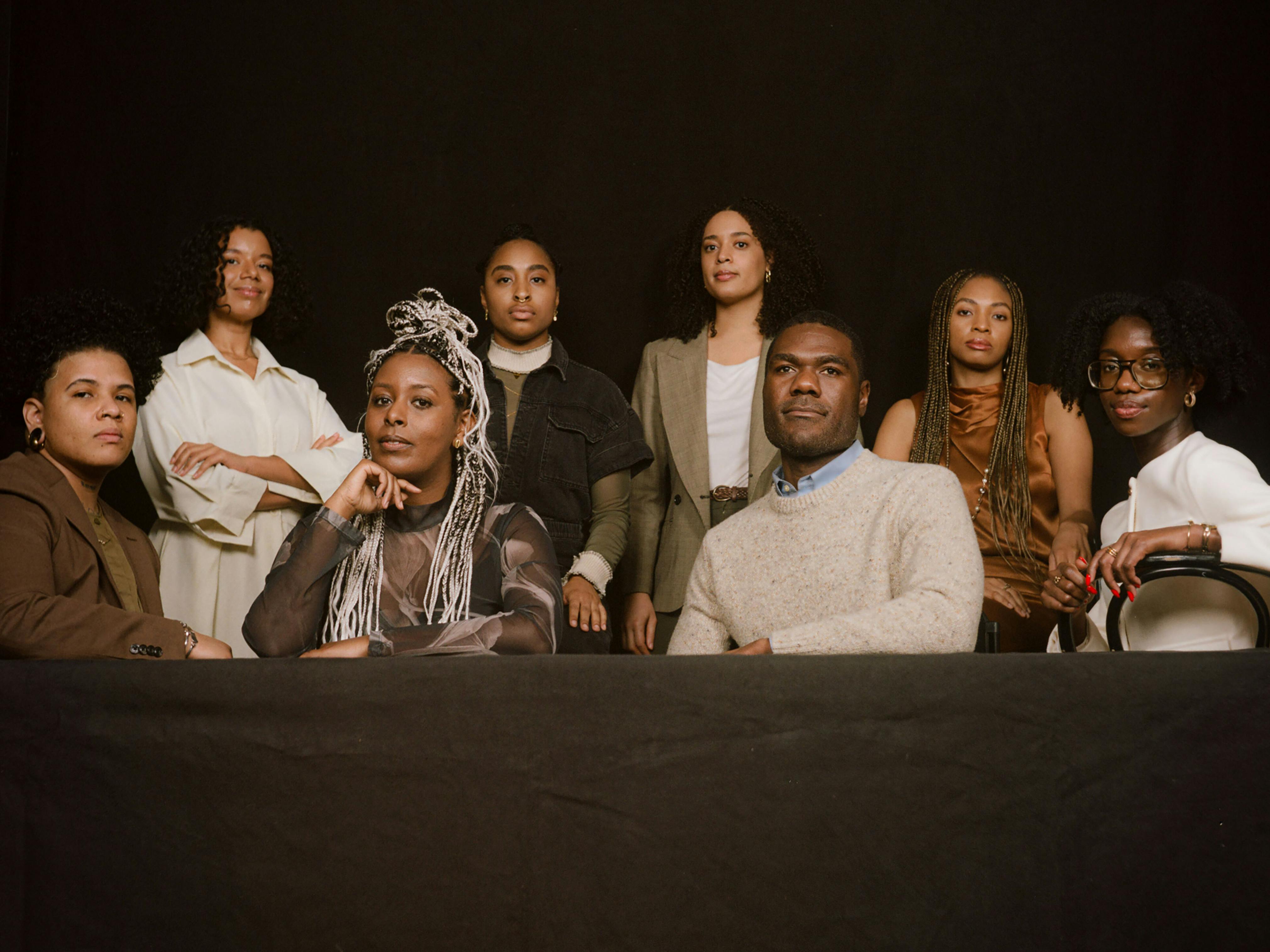 <p>From Left to Right: Dejá Belardo, Margarita Lila Rosa, Tsige Tafesse, Carla Forbes, Meredith Breech, Gee Wesley, Imani Williford, and Jenée-Daria Strand. Photo: Naima Green</p>