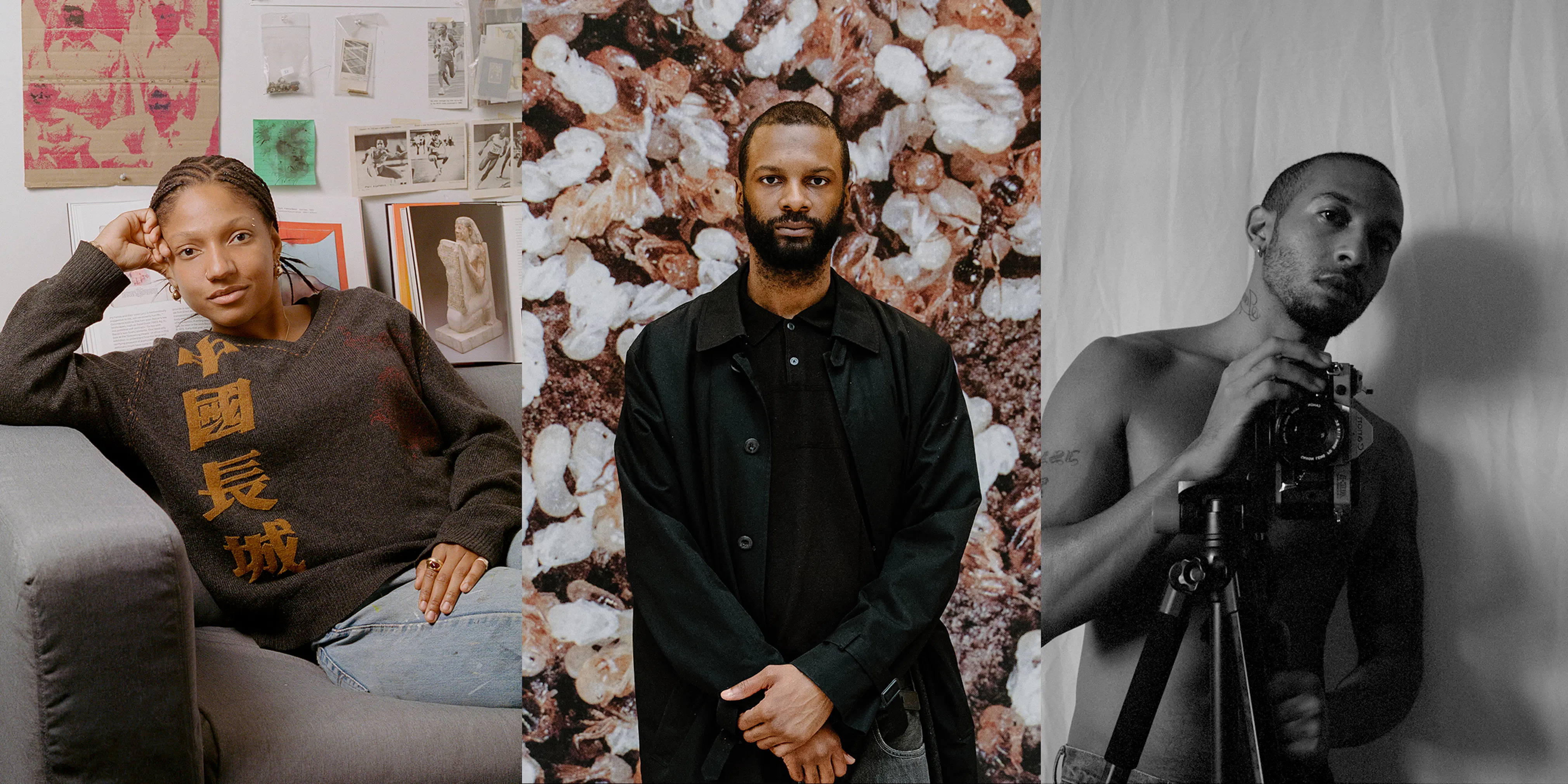 <p>From left to right, 2026–27 artists in residence: Turiya Adkins. Photo: Clyde Nichols; Timothy Yanick Hunter. Photo: Spring Morris; and Clifford Prince King. Photo: Clifford Prince King</p>