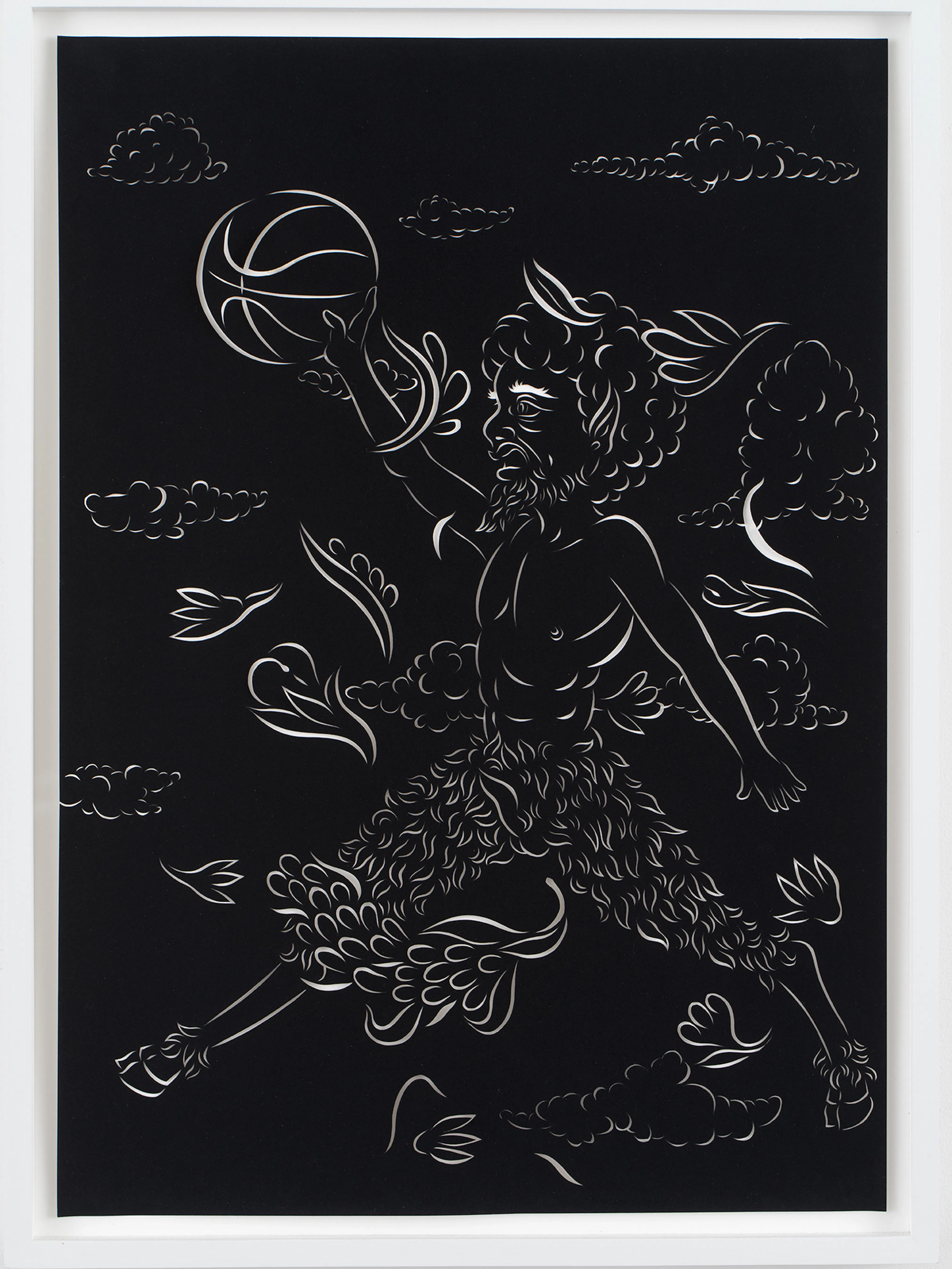 <p>William Villalongo, <em>Air Satyr</em>, 2004. Cut velour paper, 29 × 21 1/8 in. Studio Museum in Harlem; Museum purchase with funds provided by the Acquisition Committee 2004.13.8. Courtesy © Villalongo Studio LLC and Susan Inglett Gallery, NYC. Photo: John Berens</p>