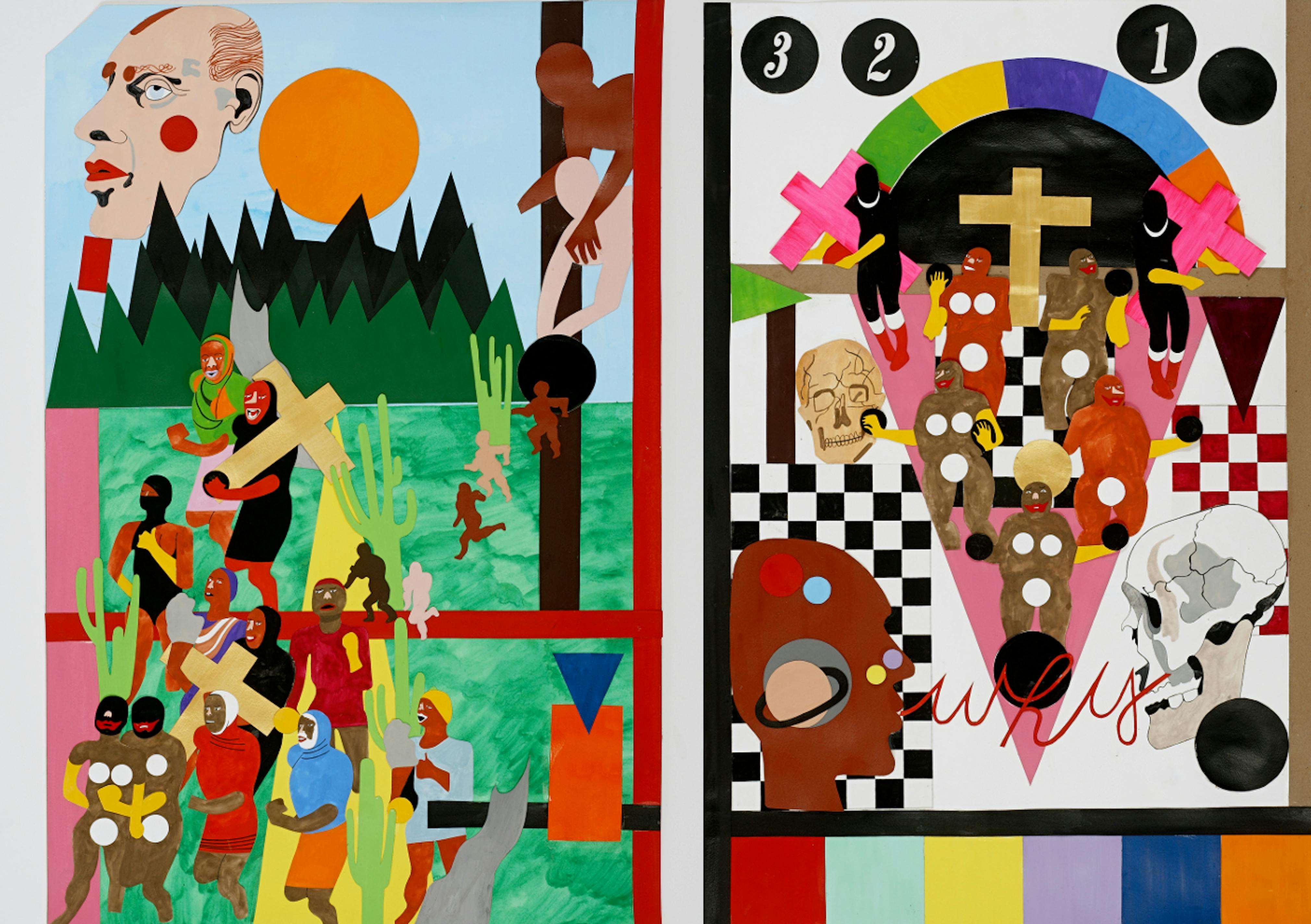 Nina Chanel Abney
	First & Last, 2012
	Gouache on paper
	Courtesy the artist
	Photo: Marc Bernier