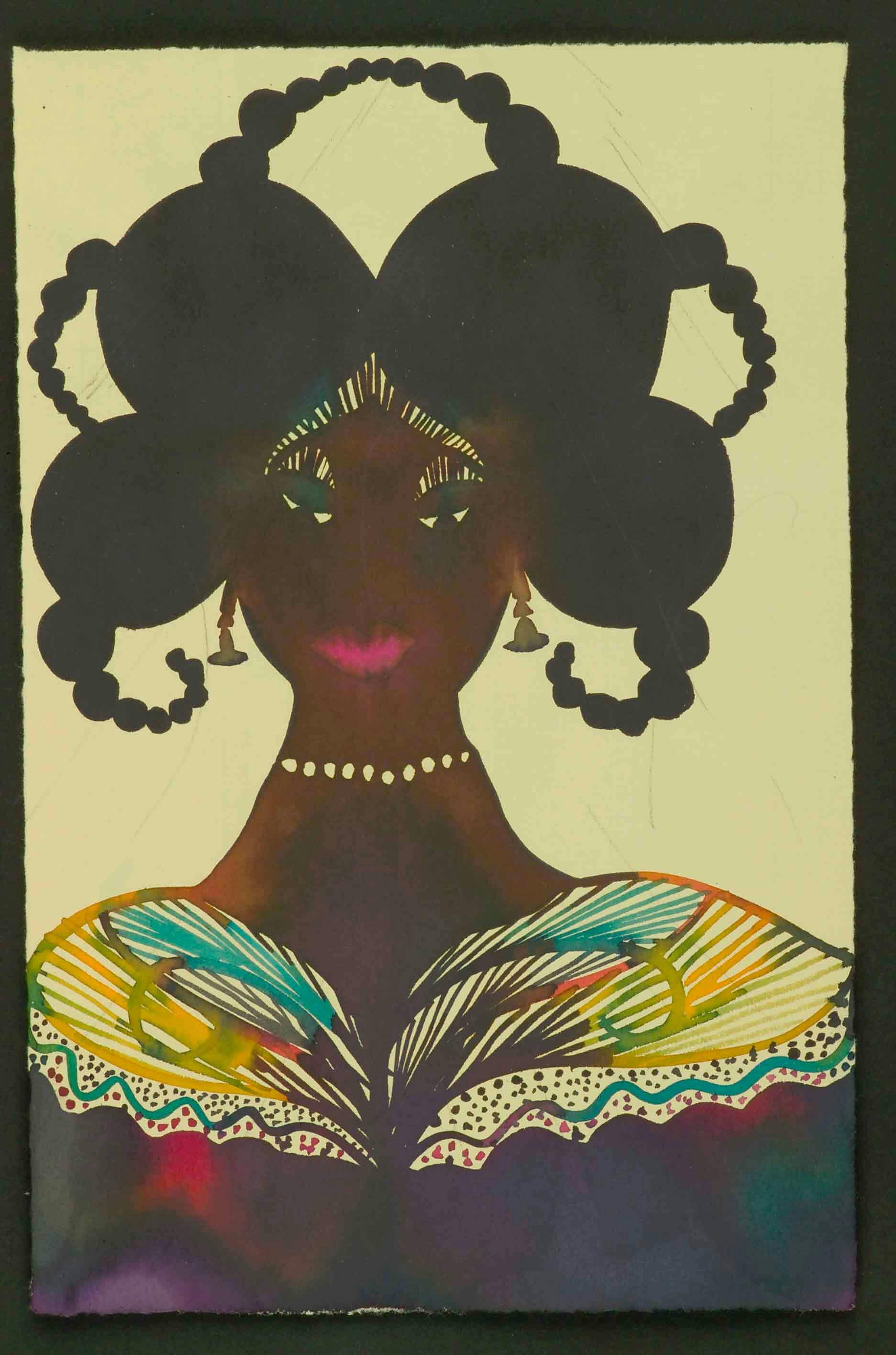 Chris Ofili
Afromuses (detail), 1995-2005
Watercolour and pencil on paper, 9 3/5 x 6 1/5 in.
Courtesy the Artist