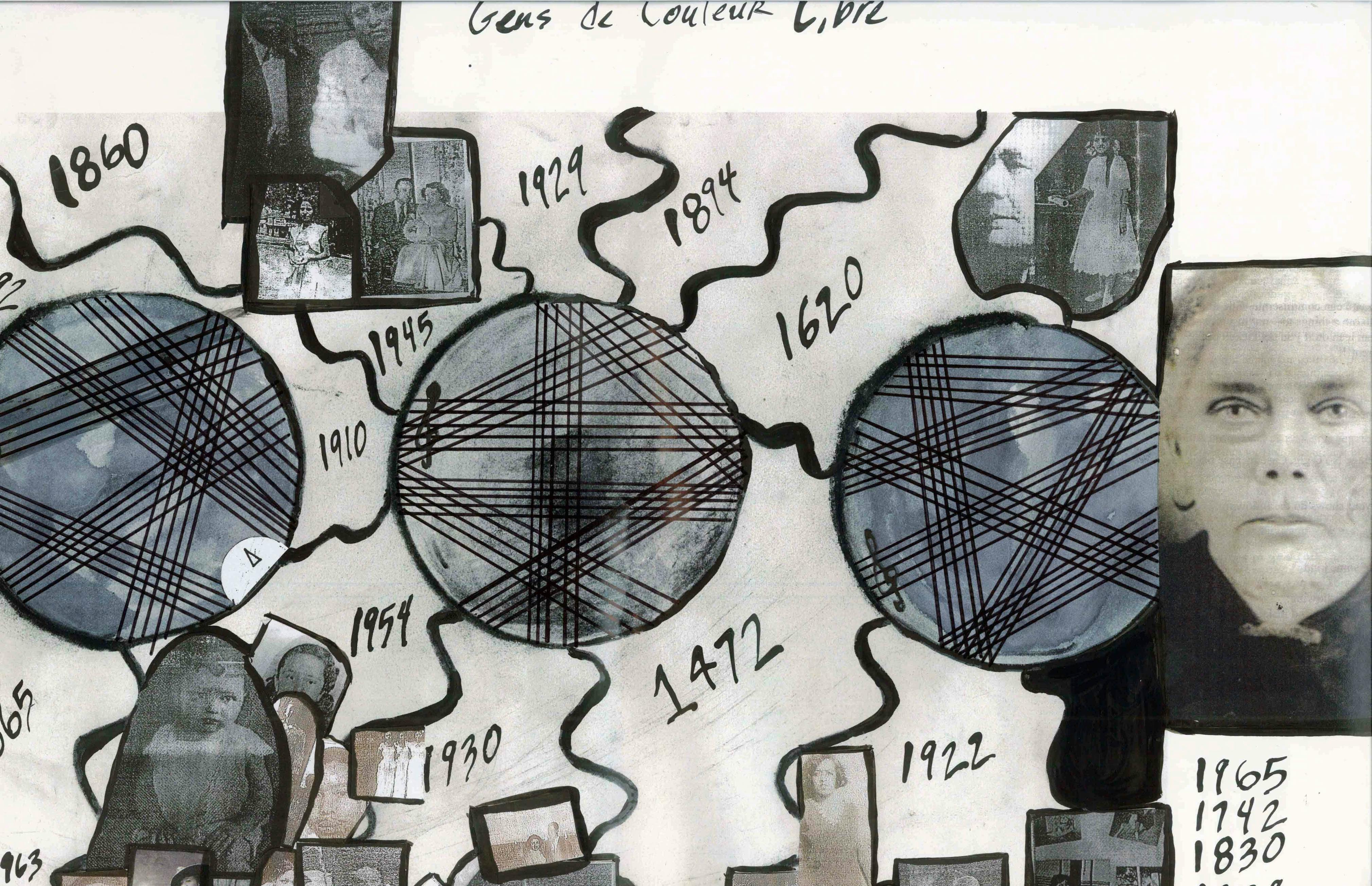 Matana Roberts
	Free People of Color (Gens de Couleur Libre) (from COIN COIN Happenings), 2010
	Photocollage, charcoal and pastel on cardboard
	Courtesy the artist
	 