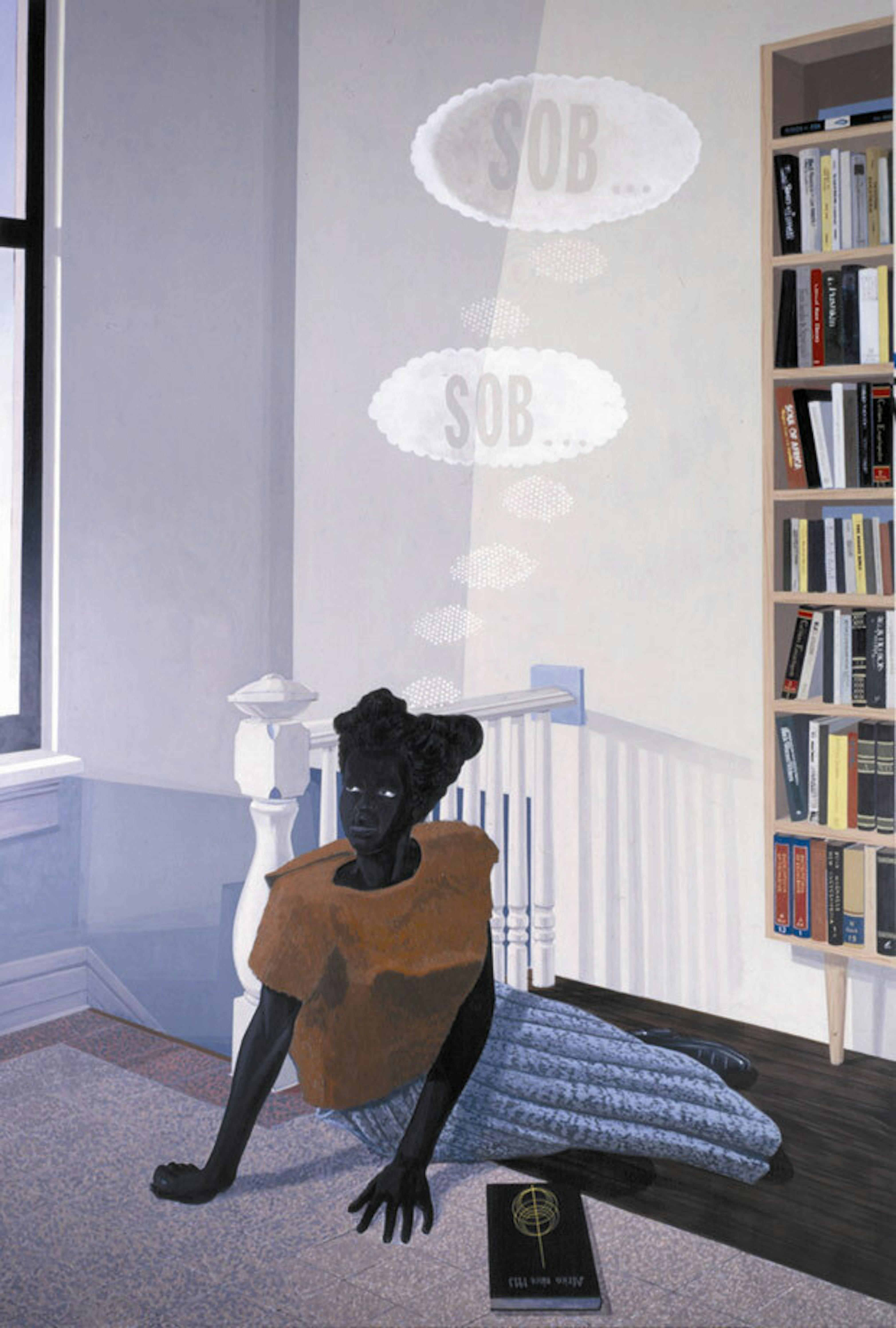 Kerry James Marshall
SOB, SOB, 2003
Acrylic on fiberglass in artist's wood frame
113 1/4 x 79 1/4 in.
Collection of Allison and Susan Davis, Chicago
