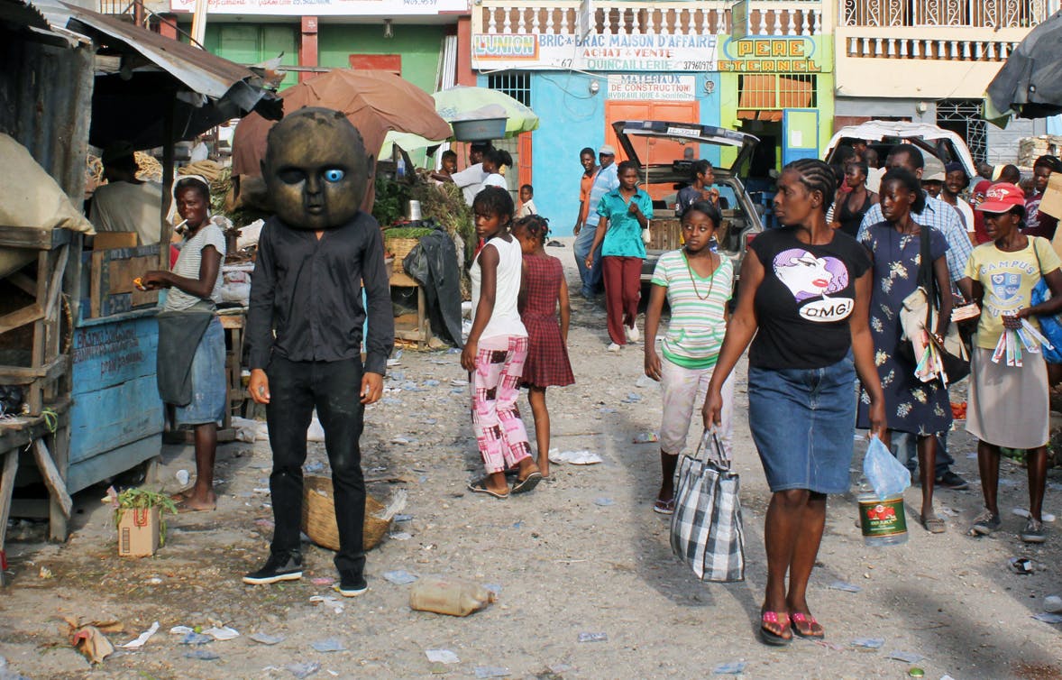 Manuel Mathieu 
Spooky in Marketplace (performance view), 2013
Courtesy the artist
Photo: Josué Azor