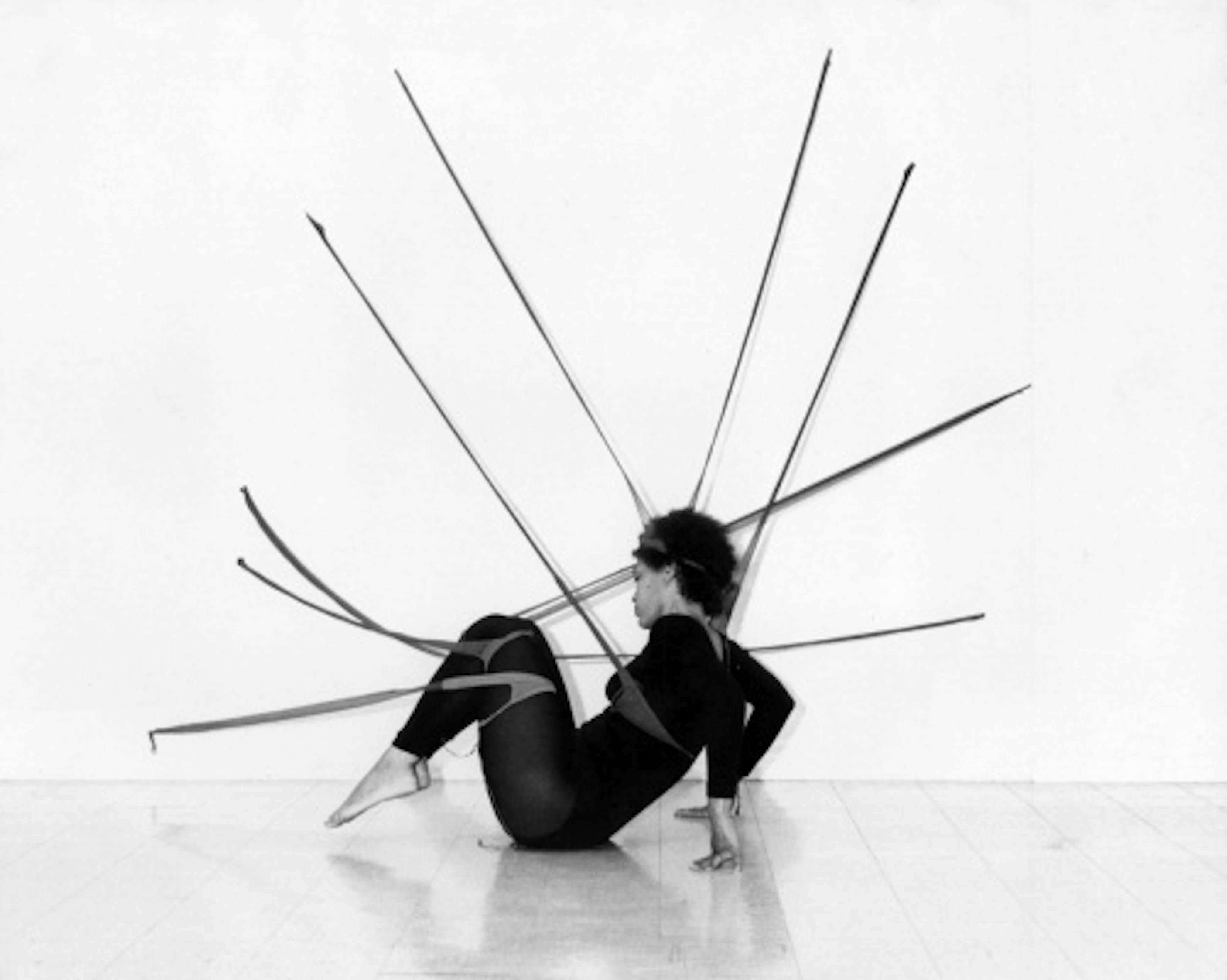 Senga Nengudi
Performance Piece, 1978
Activated by Maren Hassinger
Image courtesy the artist and Thomas Erben Gallery, New York
Photo: Harmon Outlaw
