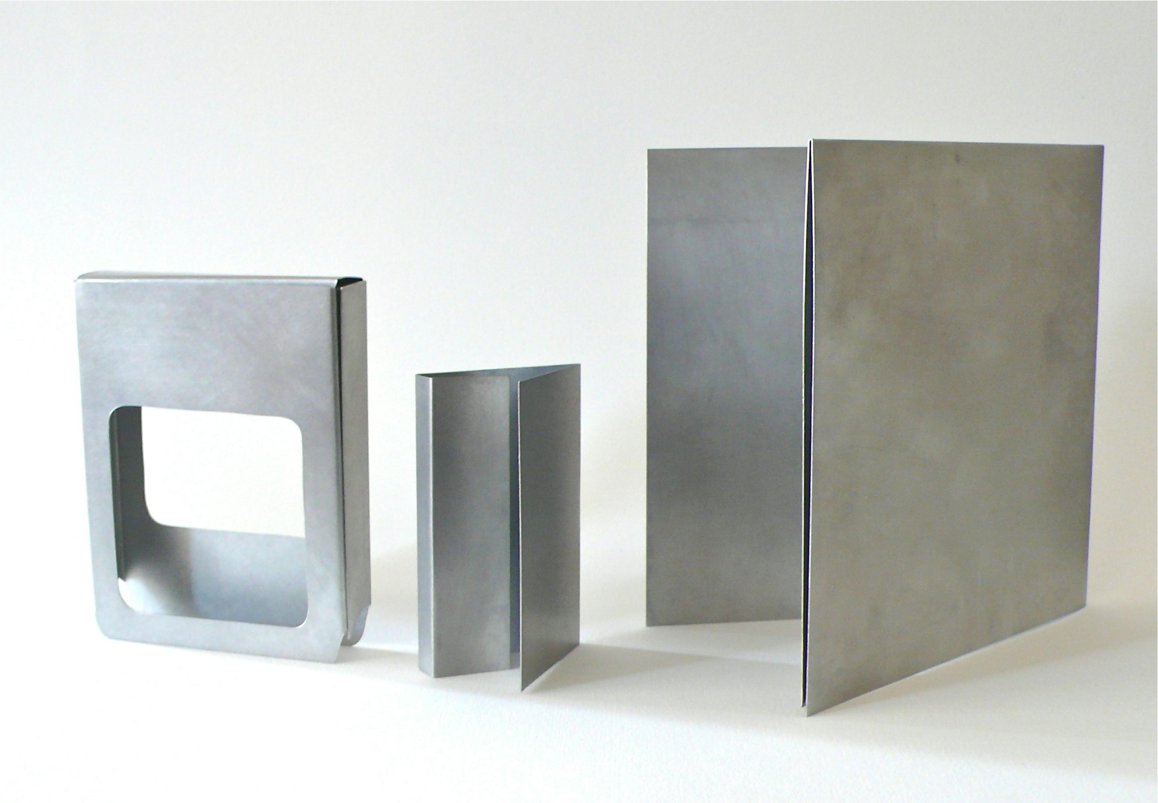 Jennie C. Jones
	Song Containers, 2011
	Hand brushed aluminum to scale
	Two LP record sleeves; two cassette liner notes; two 45 LP sleeves; two 8-track sleeves
	Courtesy the artist
	 